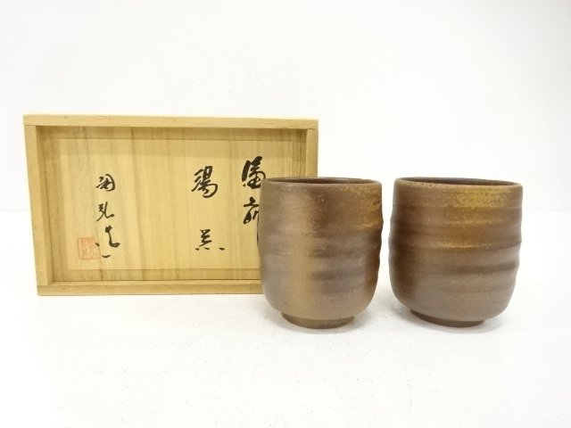 Bizen ware of a teacup by Kinshige Tokuhiro